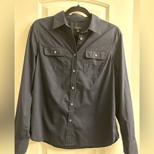 Talbots Women’s Size 6 Button-Down Navy Blouse